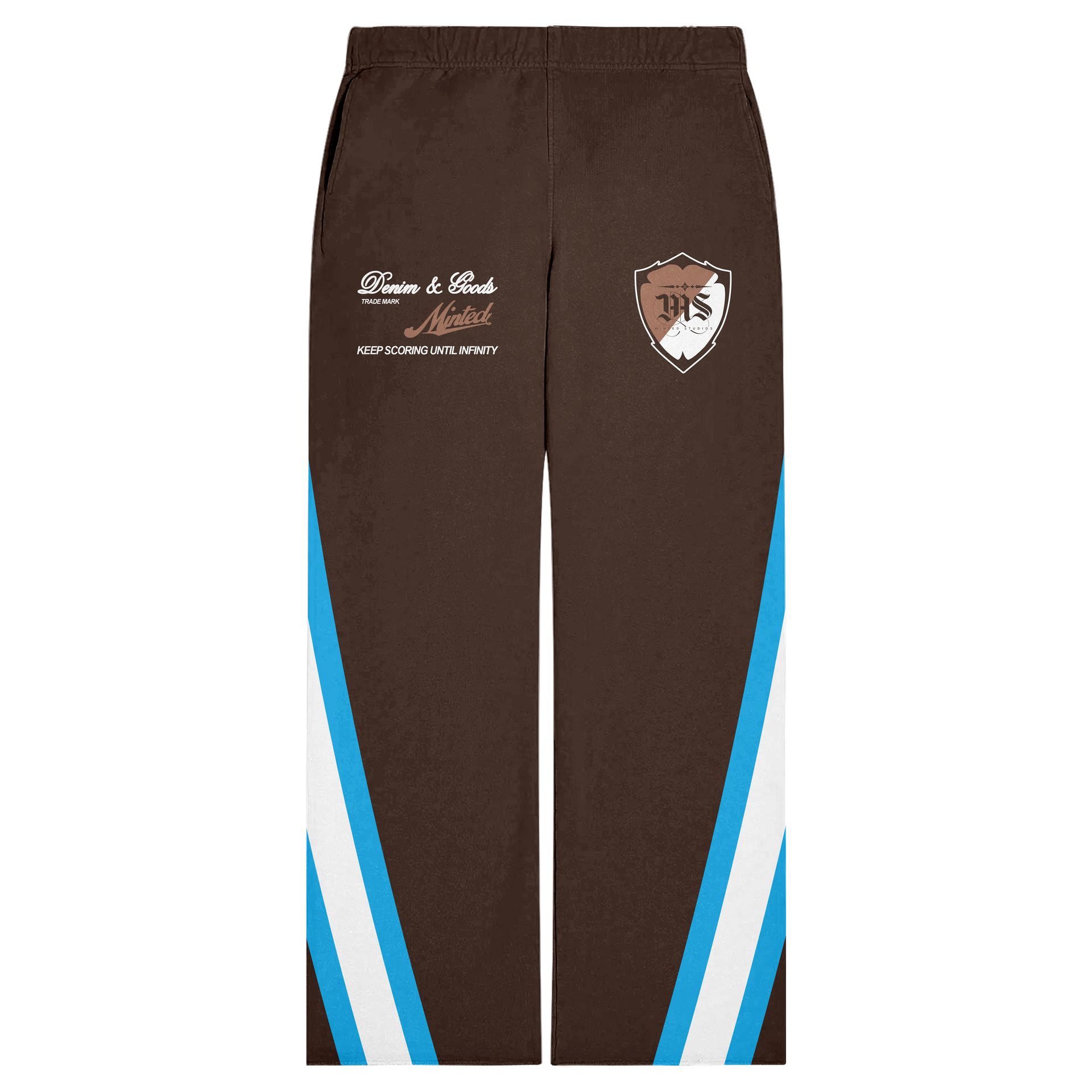 FRENCH TERRY COTTON UNIVERSITY SWEATS DARK MOCHA
