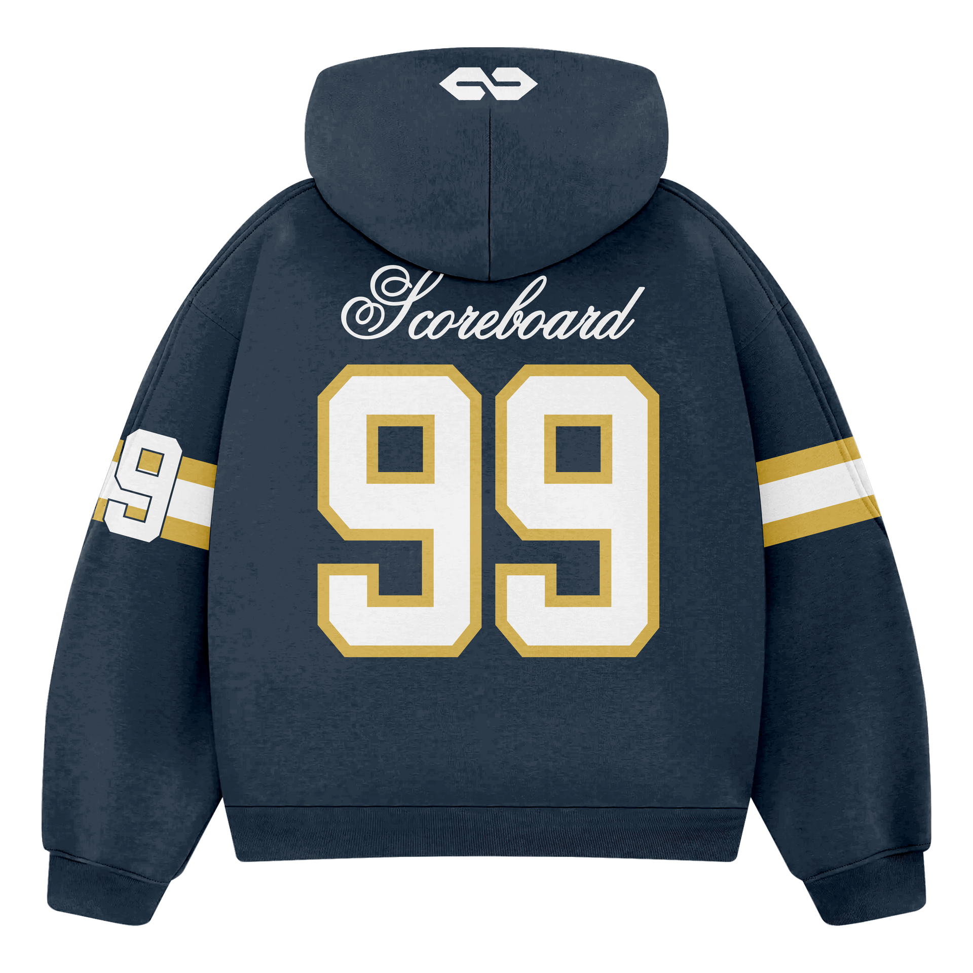 FRENCH TERRY COTTON UNIVERSITY HOODIE MIDNIGHT BLUE