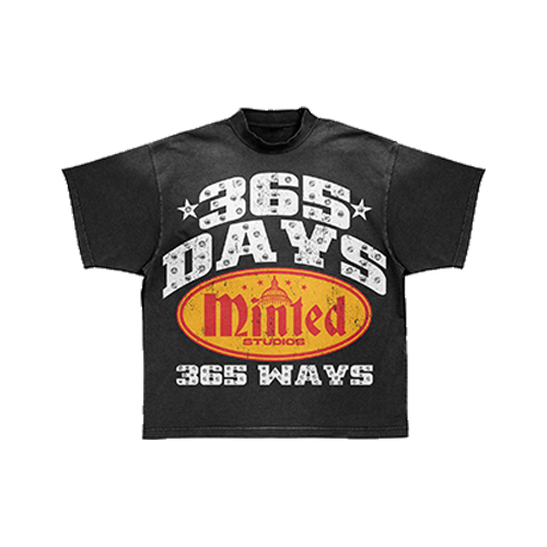 VINTAGE WASHED HUSTLE HARD TEE BLACK *COMING-SOON*