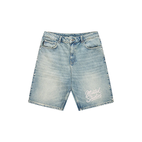 MINTED DENIM MOTO JORTS WASHED BLUE * COMING-SOON*